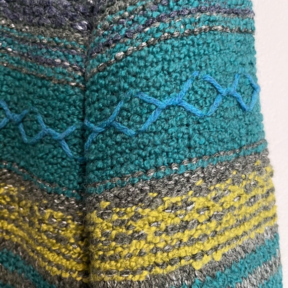 J. Jill -  Mixed Textures Pattern Sweater Jacket Long Wool Cardigan Topper - XL - Picture 10 of 12